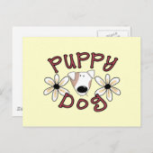 Carte Postale T-shirts et cadeaux de chiot de fleurs (Devant / Derrière)