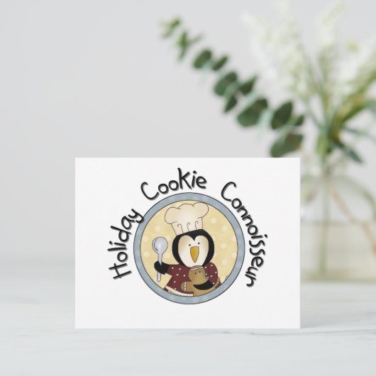 Carte Postale T-shirts et cadeaux de Cookie Penguin Connoisseur (Debout devant)