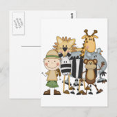 Carte Postale T-shirts et cadeaux de garçon de safari (Devant / Derrière)