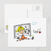 Carte Postale T-shirts et cadeaux de gardienne de but de footbal (Devant / Derrière)