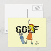Carte Postale T-shirts et cadeaux de Girl Golfer (Devant / Derrière)