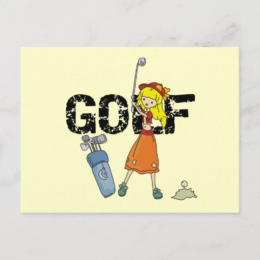 Carte Postale T-shirts et cadeaux de Girl Golfer (Devant)