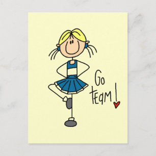 Carte Postale T-shirts et cadeaux de meneuse de jeu bleus