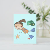 Carte Postale T-shirts et cadeaux de natation pour filles (Debout devant)