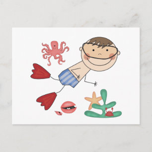 Carte Postale T-shirts et cadeaux de natation pour garçon