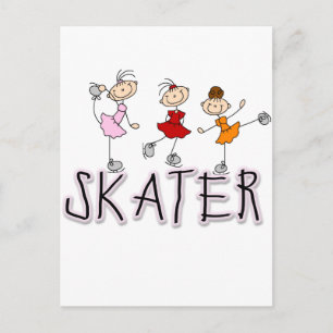 Carte Postale T-shirts et cadeaux de patineur à figure bâton
