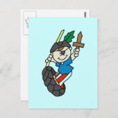 Carte Postale T-shirts et Cadeaux de Pirate Garçon Ahoy Matey (Devant / Derrière)