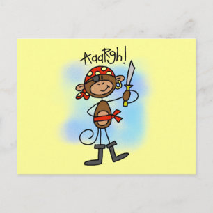 Carte Postale T-shirts et cadeaux de singe pirate Aargh