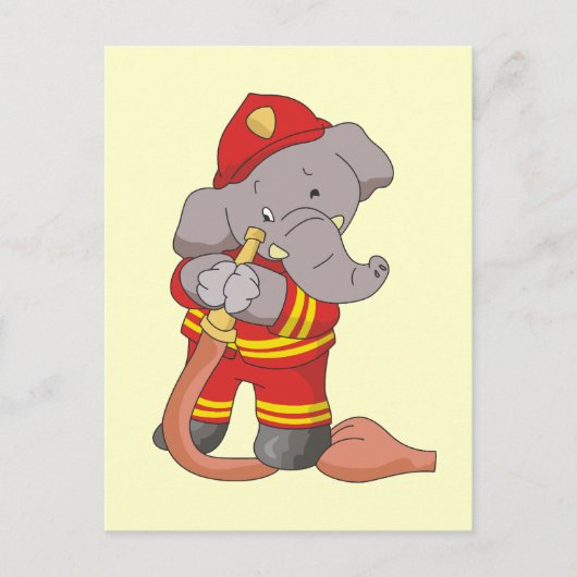 Carte Postale T-shirts et Cadeaux d'Éléphant Pompiers (Devant)