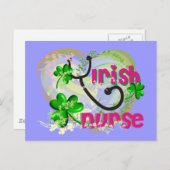 Carte Postale T-shirts et cadeaux d'infirmières irlandaises (Devant / Derrière)