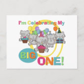 Carte Postale T-shirts et cadeaux Elephant 1er Anniversaire (Devant)
