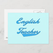 Carte Postale T-shirts et cadeaux en bleu de l'enseignant (Devant / Derrière)