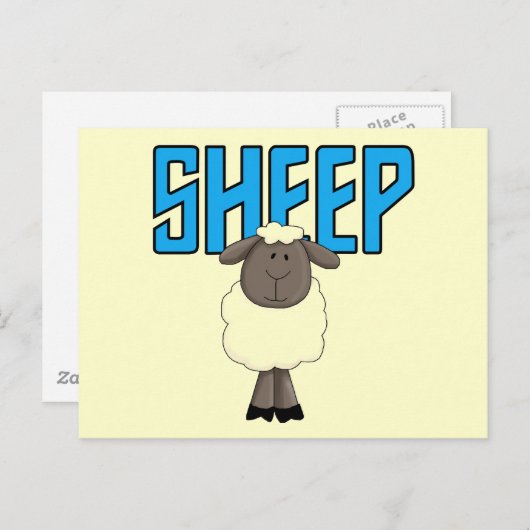 Carte Postale T-shirts et cadeaux en mouton (Devant / Derrière)