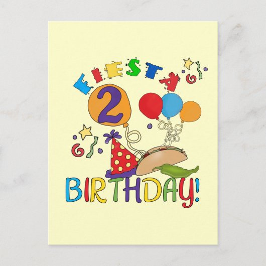 Carte Postale T-shirts et cadeaux Fiesta 2e anniversaire (Devant)
