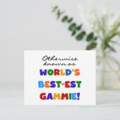 Carte Postale T-shirts et cadeaux Gammie les plus beaux du monde (Debout devant)