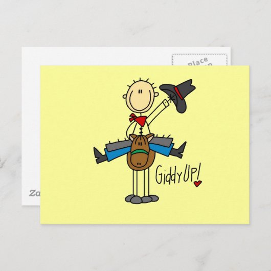 Carte Postale T-shirts et cadeaux Giddy Up Cowboy (Devant / Derrière)