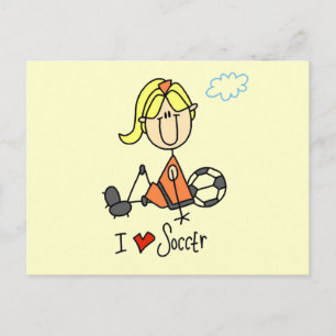 Carte Postale T-shirts et cadeaux Girl I Love Soccer