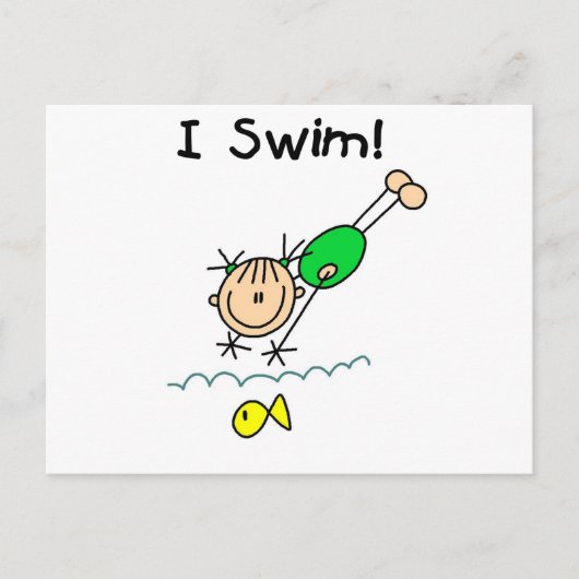 Carte Postale T-shirts et cadeaux Girl I Swim (Devant)