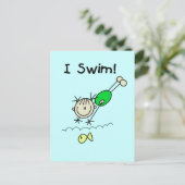 Carte Postale T-shirts et cadeaux Girl I Swim (Debout devant)