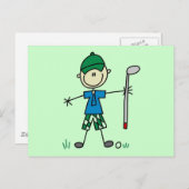 Carte Postale T-shirts et cadeaux Golfer (Devant / Derrière)