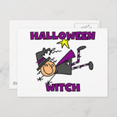 Carte Postale T-shirts et cadeaux Halloween Witch (Devant / Derrière)