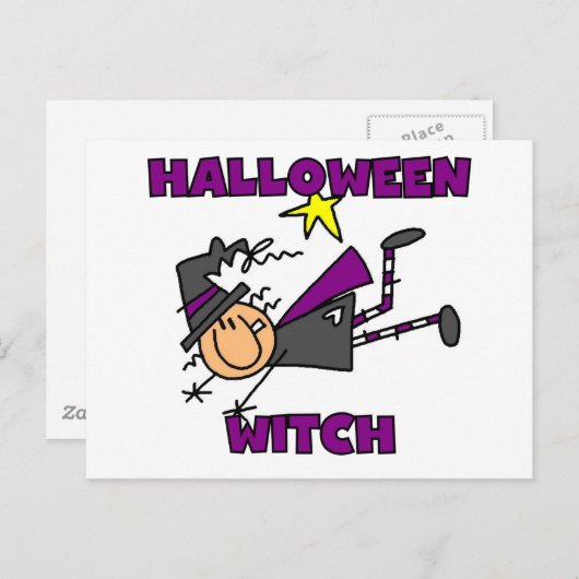 Carte Postale T-shirts et cadeaux Halloween Witch (Devant / Derrière)