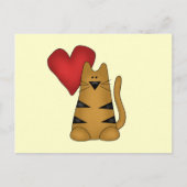 Carte Postale T-shirts et cadeaux Heart and Striped Cat (Devant)