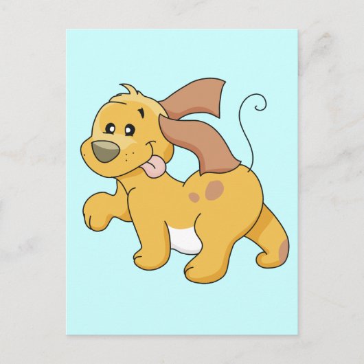 Carte Postale T-shirts et cadeaux heureux de chien de Brown (Devant)