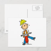 Carte Postale T-shirts et cadeaux Jack Hammer de construction (Devant / Derrière)