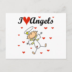 Carte Postale T-shirts et Cadeaux J'aime les Anges