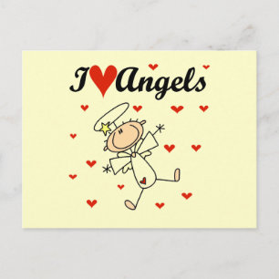 Carte Postale T-shirts et cadeaux J'aime les anges
