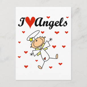 Carte Postale T-shirts et Cadeaux J'Aime les Anges
