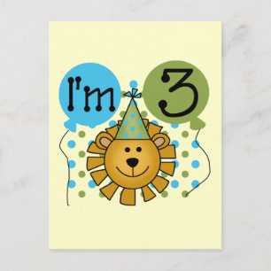 Carte Postale T-shirts et cadeaux Lion 3e anniversaire
