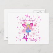 Carte Postale T-shirts et cadeaux Little Angel 4th Birthday (Devant / Derrière)