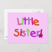 Carte Postale T-shirts et cadeaux Little Sister (Devant / Derrière)