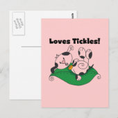 Carte Postale T-shirts et cadeaux Loves Tickles (Devant / Derrière)