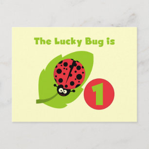Carte Postale T-shirts et cadeaux Lucky Bug 1er anniversaire