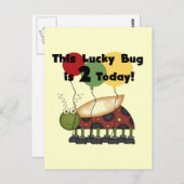 Carte Postale T-shirts et cadeaux Lucky Bug 2e anniversaire (Devant / Derrière)