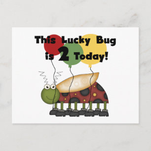 Carte Postale T-shirts et cadeaux Lucky Bug 2e anniversaire