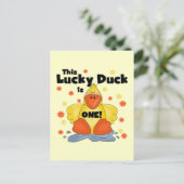 Carte Postale T-shirts et cadeaux Lucky Duck 1er Anniversaire (Debout devant)