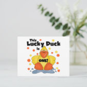 Carte Postale T-shirts et cadeaux Lucky Duck 1er Anniversaire (Debout devant)