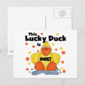 Carte Postale T-shirts et cadeaux Lucky Duck 1er Anniversaire (Devant / Derrière)