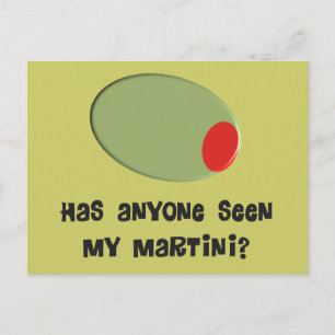 Carte Postale T-shirts et cadeaux Martini Drinkers Olive Design