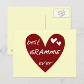 Carte Postale T-shirts et cadeaux Meilleure Grammie du monde ave (Devant / Derrière)