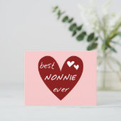 Carte Postale T-shirts et cadeaux Meilleure Nonnie Ever avec Cœu (Debout devant)