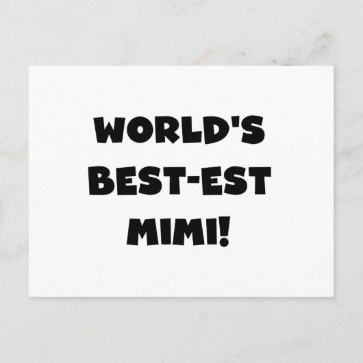 Carte Postale T-shirts et cadeaux Mimi Black Text les plus beaux (Devant)
