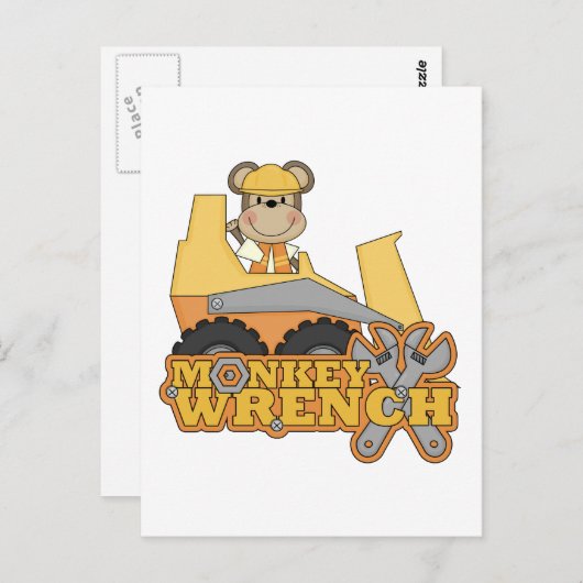 Carte Postale T-shirts et cadeaux Monkey Wrench Bulldozer (Devant / Derrière)