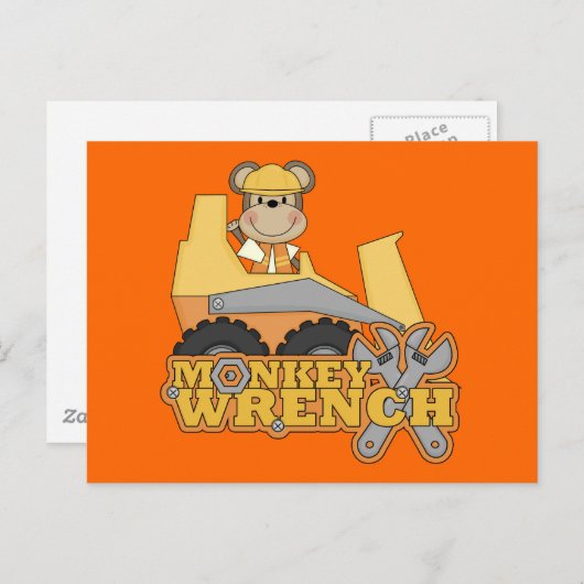 Carte Postale T-shirts et cadeaux Monkey Wrench Bulldozer (Devant / Derrière)