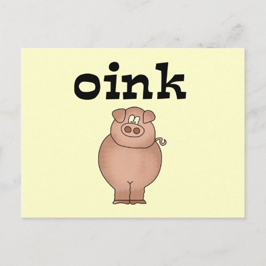 Carte Postale T-shirts et cadeaux Oink Pig (Devant)