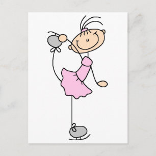 Carte Postale T-shirts et Cadeaux Patineuse Artistique Robe Rose